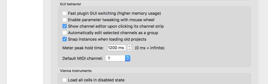 Instances Preferences