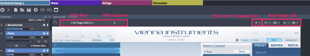 MIDI Ports, MIDI Channels, Transposition and Key Range