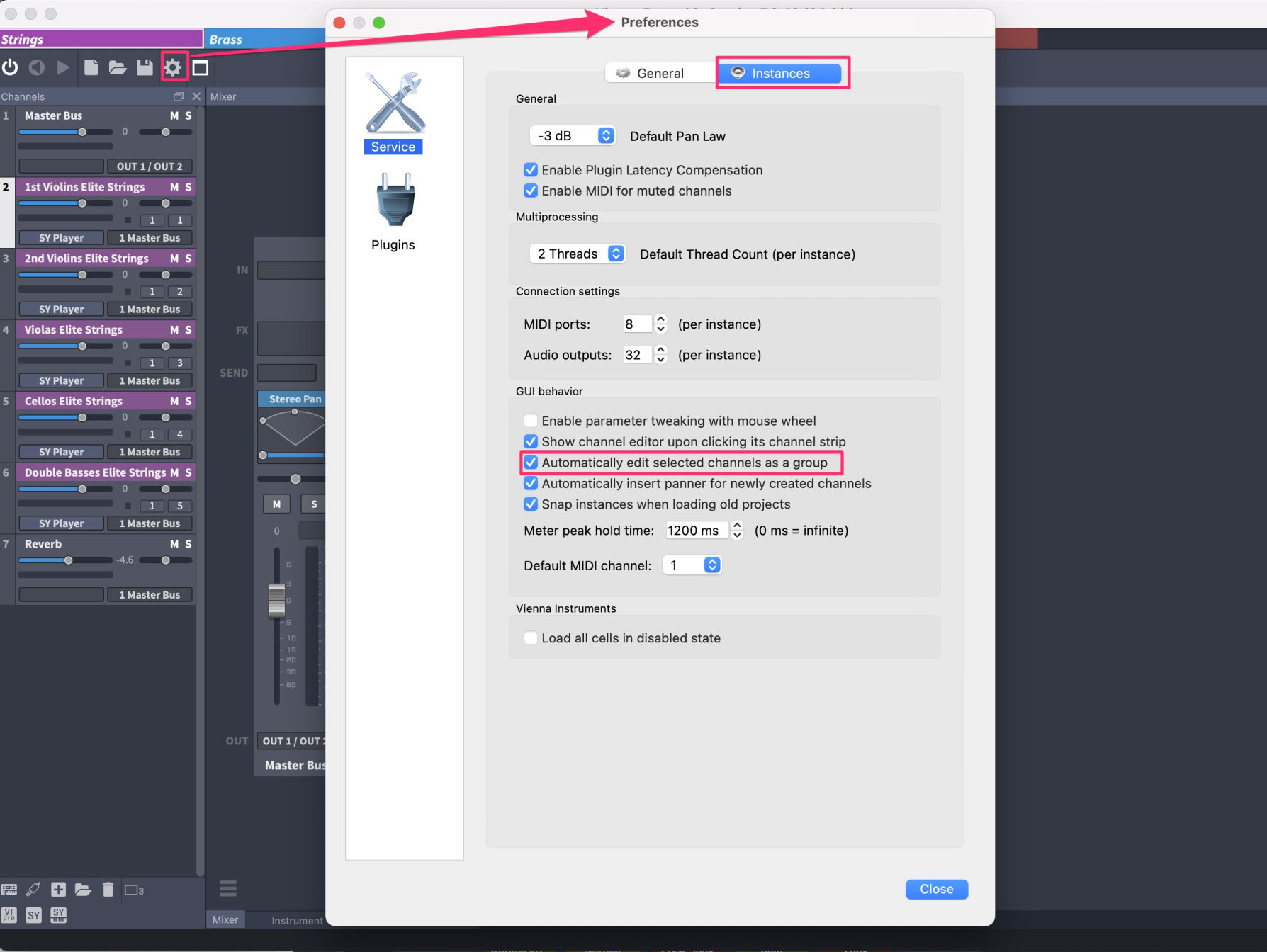 Channel Editing Settings