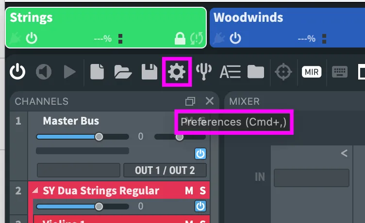 Vienna Ensemble Pro Preferences - Vienna Symphonic Library