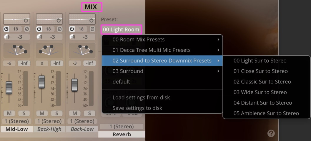 Mixer Presets