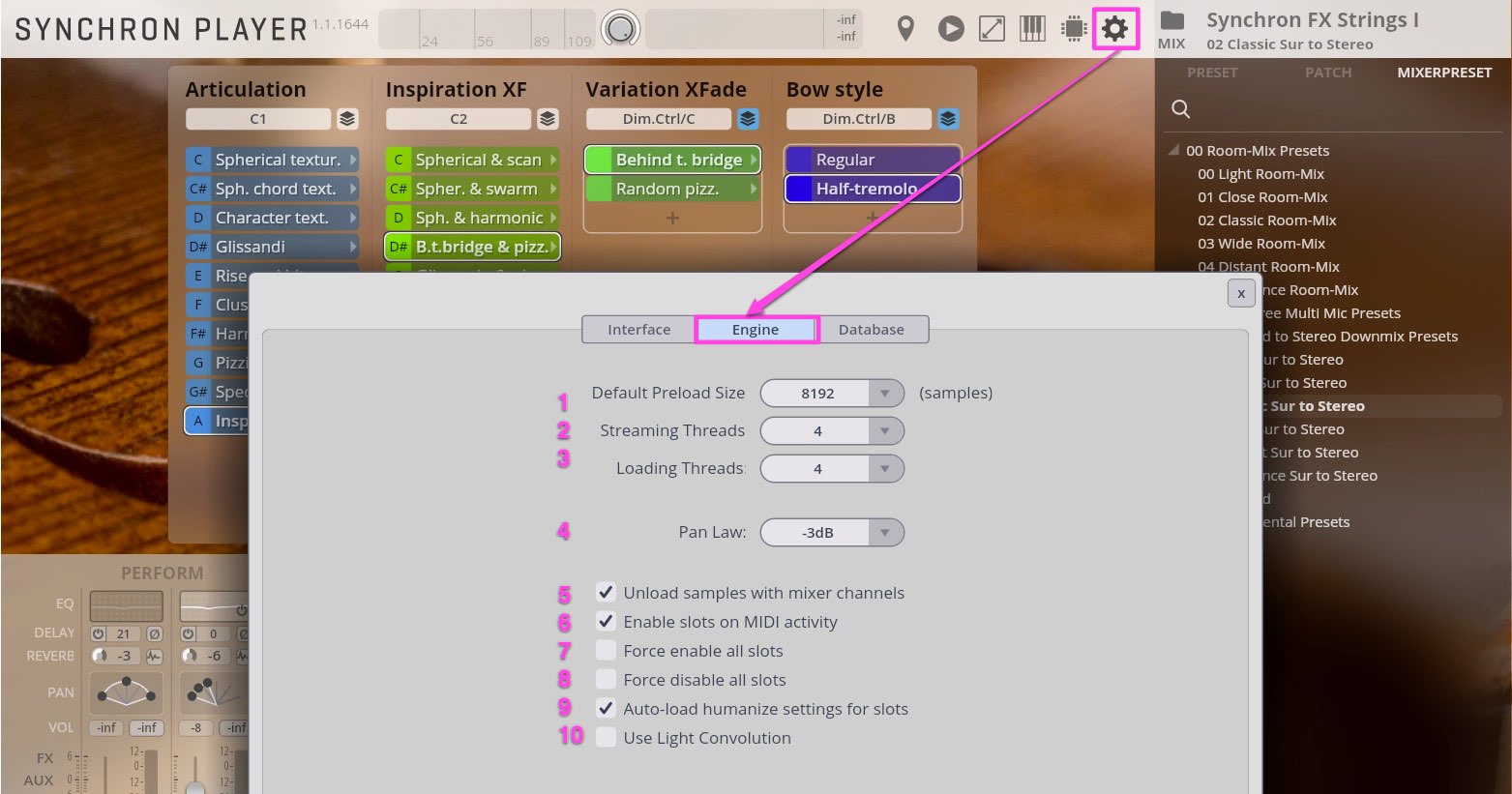 Engine Settings